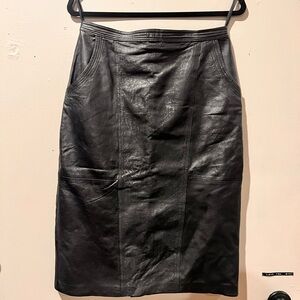 American Vintage Black Napa Leather Pencil Skirt